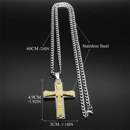 Simple Style Cross 304 Stainless Steel Plating Unisex Pendant Necklace