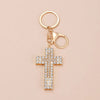 Simple Style Cross Alloy Inlay Rhinestones Women'S Keychain