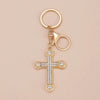 Simple Style Cross Alloy Inlay Rhinestones Women'S Keychain