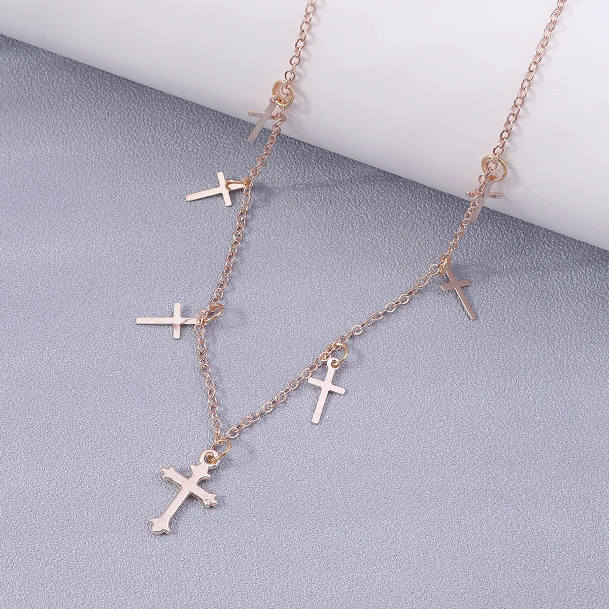 Simple Style Cross Alloy Plating Women's Necklace