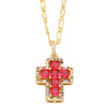 Simple Style Cross Copper 18k Gold Plated Zircon Pendant Necklace In Bulk