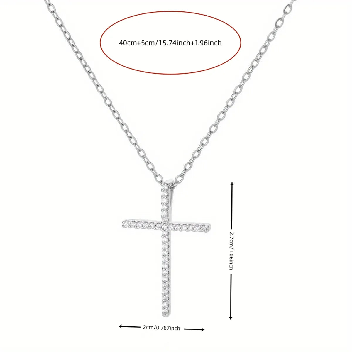 Simple Style Cross Copper Gold Plated Zircon Pendant Necklace In Bulk