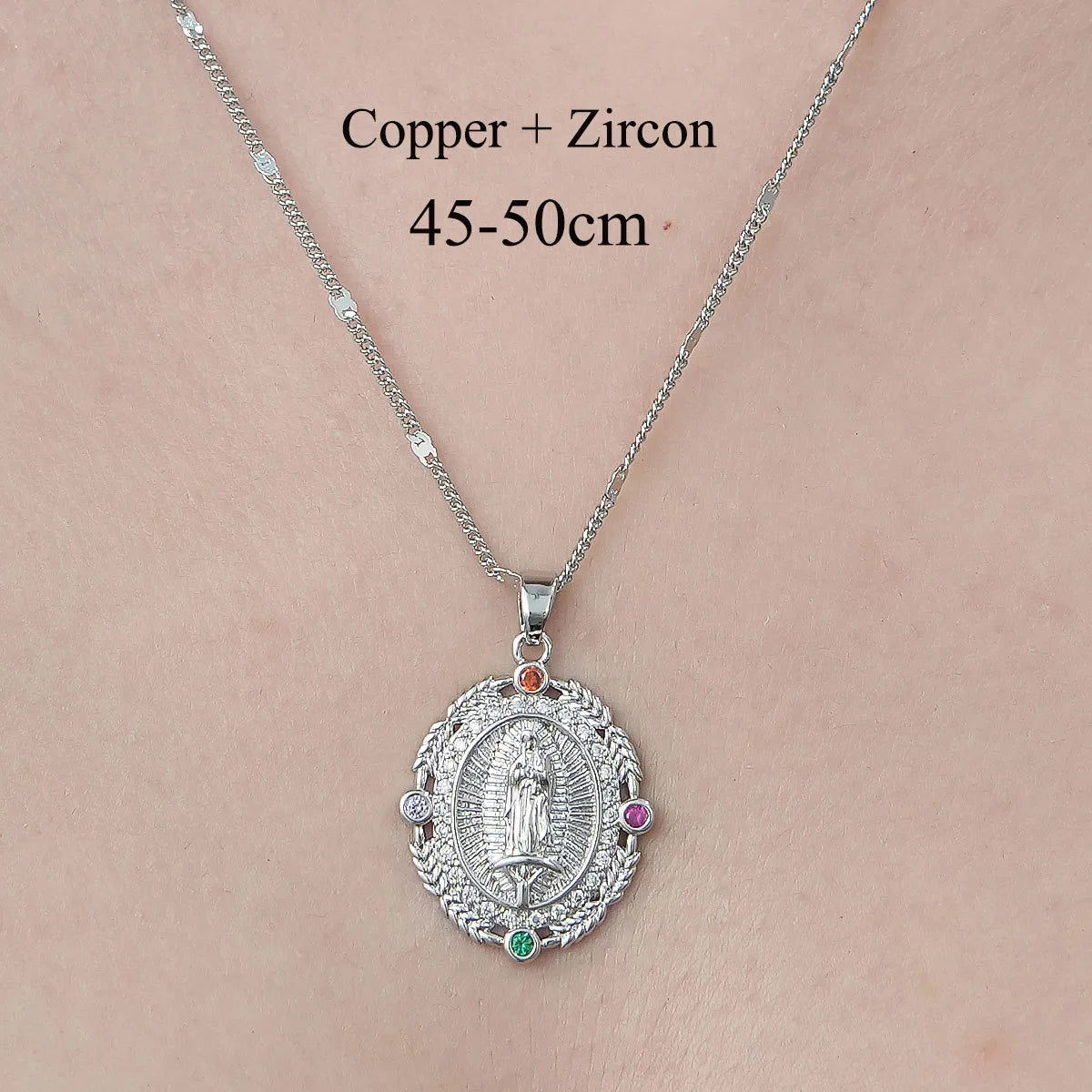 Simple Style Cross Devil'S Eye Lock Copper Plating Inlay Zircon Pendant Necklace