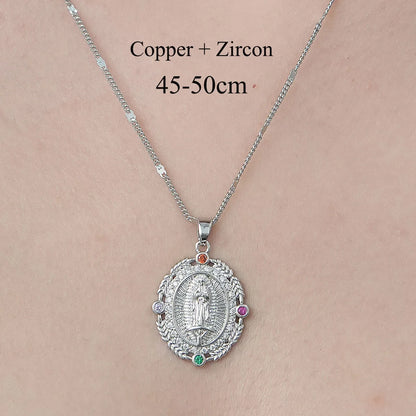 Simple Style Cross Devil'S Eye Lock Copper Plating Inlay Zircon Pendant Necklace