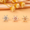 Simple Style Cross Flower Stainless Steel Copper Plating Inlay Zircon Ear Studs 1 Piece