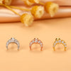 Simple Style Cross Flower Stainless Steel Copper Plating Inlay Zircon Ear Studs 1 Piece