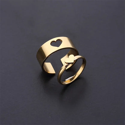 Stainless Steel Titanium Steel Gold Plated Simple Style Plating Hollow Out Cross Heart Shape Butterfly Rings