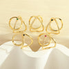 Simple Style Cross Lines Copper Plating Inlay Zircon 18k Gold Plated Open Rings
