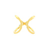 Simple Style Cross Lines Copper Plating Inlay Zircon 18k Gold Plated Open Rings