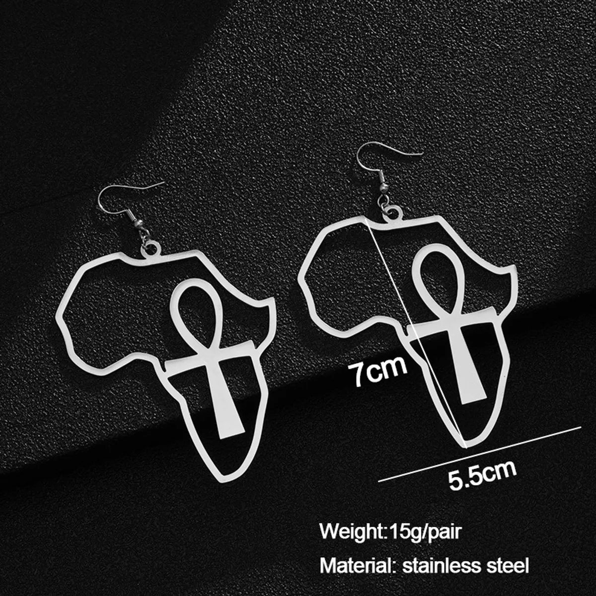 Simple Style Cross Map Plating Stainless Steel None 18K Gold Plated Earrings