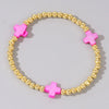 Simple Style Cross Shell Copper Wholesale Bracelets