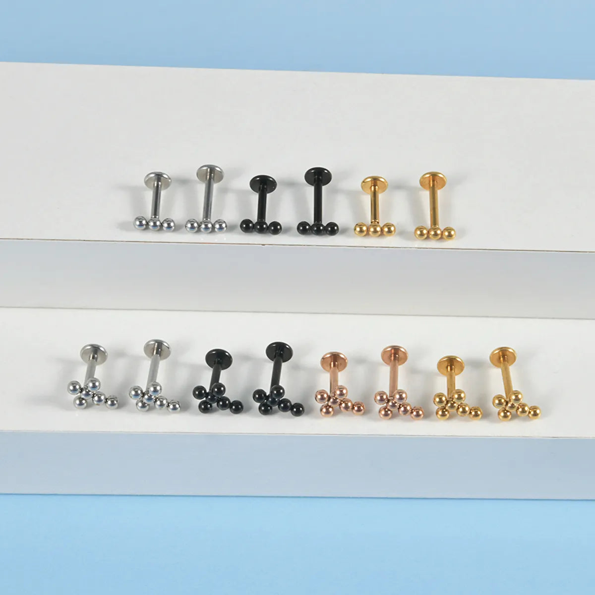 Simple Style Cross Stainless Steel Lip Stud Ear Studs In Bulk