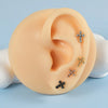 Simple Style Cross Stainless Steel Lip Stud Ear Studs In Bulk