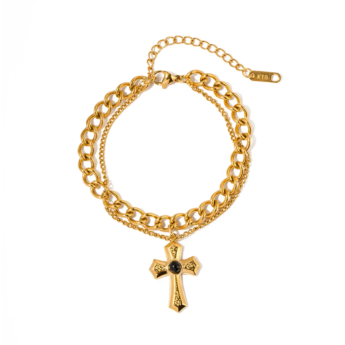 Simple Style Cross Stainless Steel Plating 18k Gold Plated Bracelets