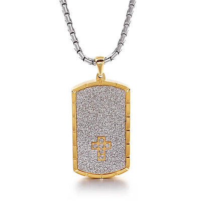 Simple Style Cross Stainless Steel Plating Titanium Steel 18K Gold Plated Men'S Pendant Necklace