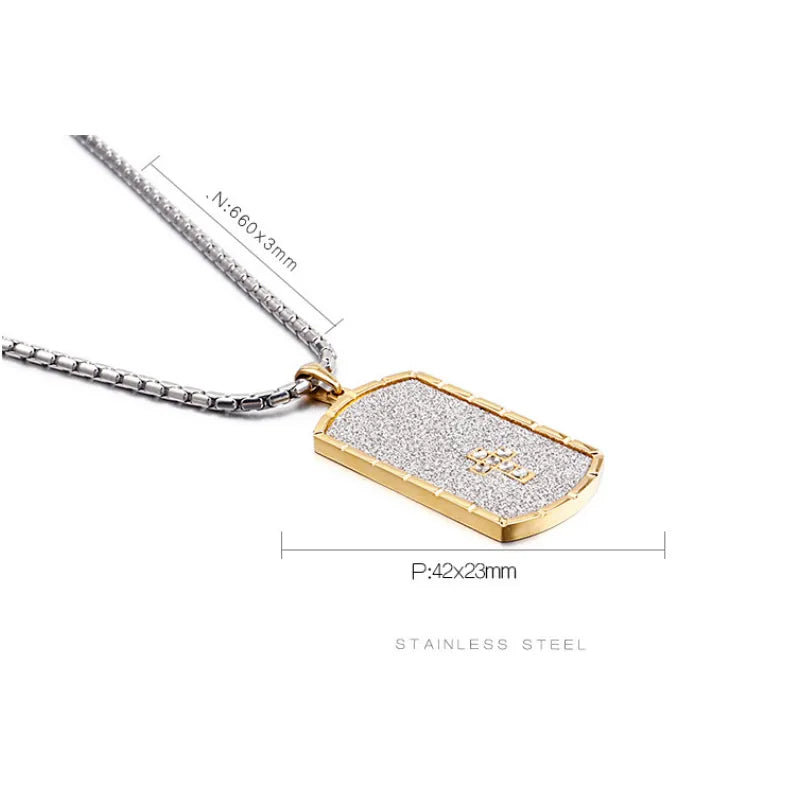 Simple Style Cross Stainless Steel Plating Titanium Steel 18K Gold Plated Men'S Pendant Necklace