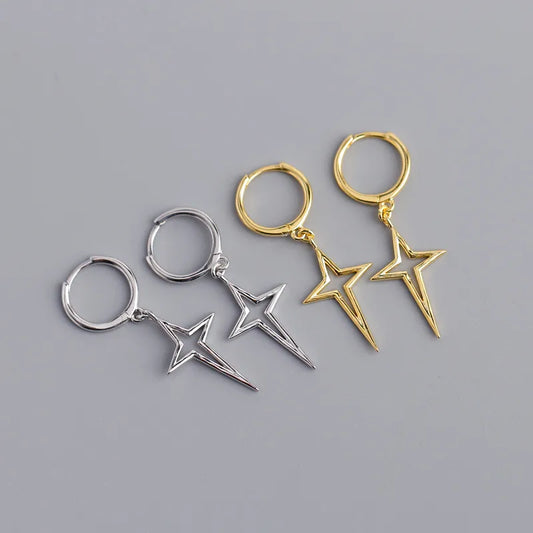 Simple Style Cross Sterling Silver Earrings 1 Pair