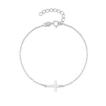 Simple Style Cross Sterling Silver Plating Bracelets