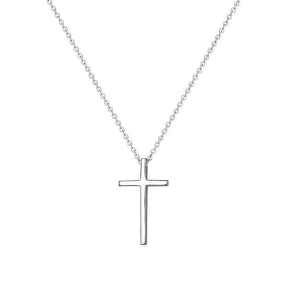 Simple Style Cross Sterling Silver Plating Pendant Necklace