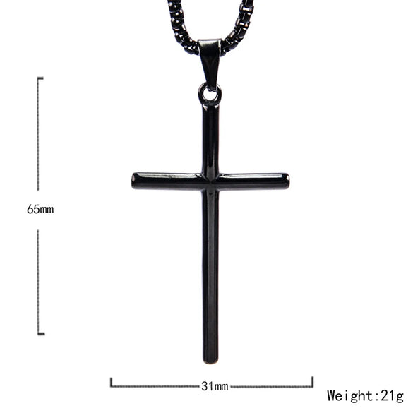 1 Piece Titanium Steel 18K Gold Plated Cross