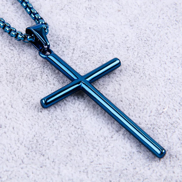 1 Piece Titanium Steel 18K Gold Plated Cross