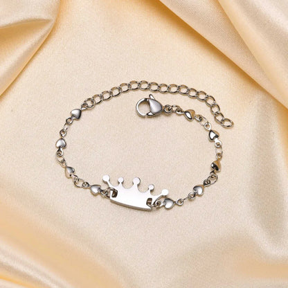 Simple Style Crown Stainless Steel Patchwork 18k Gold Plated Bracelets