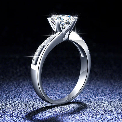 Simple Style Crown Sterling Silver Inlay Moissanite Zircon Rings