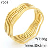 Simple Style Curve 304 Stainless Steel 18K Gold Plated Bangle In Bulk