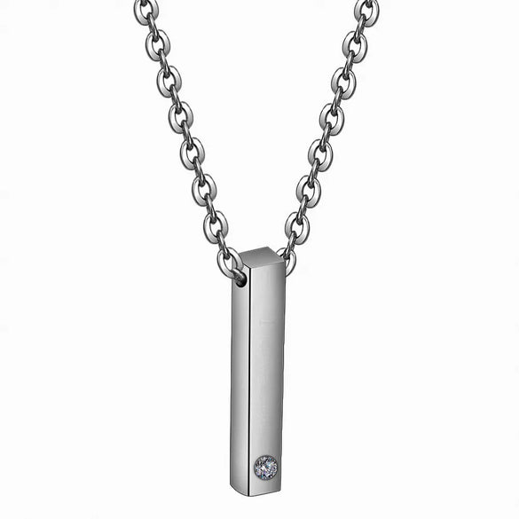 Simple Style Customization Laser Engraving 304 Stainless Steel Plating Unisex Pendant Necklace Men Pendant Necklaces