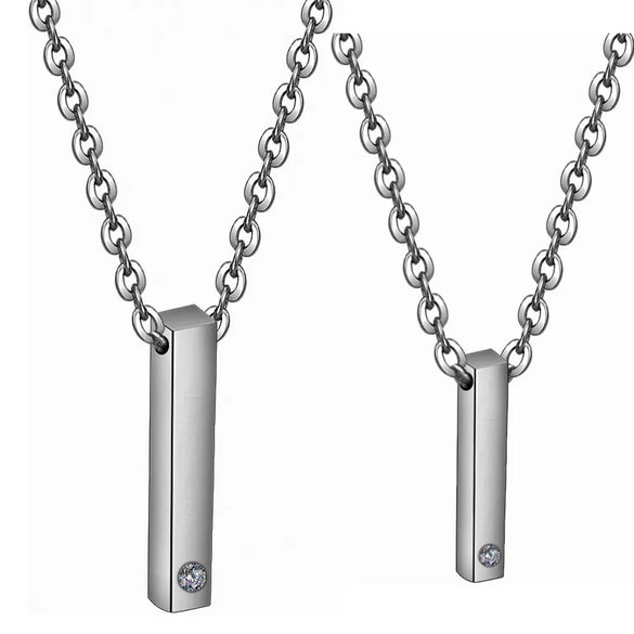 Simple Style Customization Laser Engraving 304 Stainless Steel Plating Unisex Pendant Necklace Men Pendant Necklaces