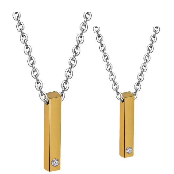 Simple Style Customization Laser Engraving 304 Stainless Steel Plating Unisex Pendant Necklace Men Pendant Necklaces