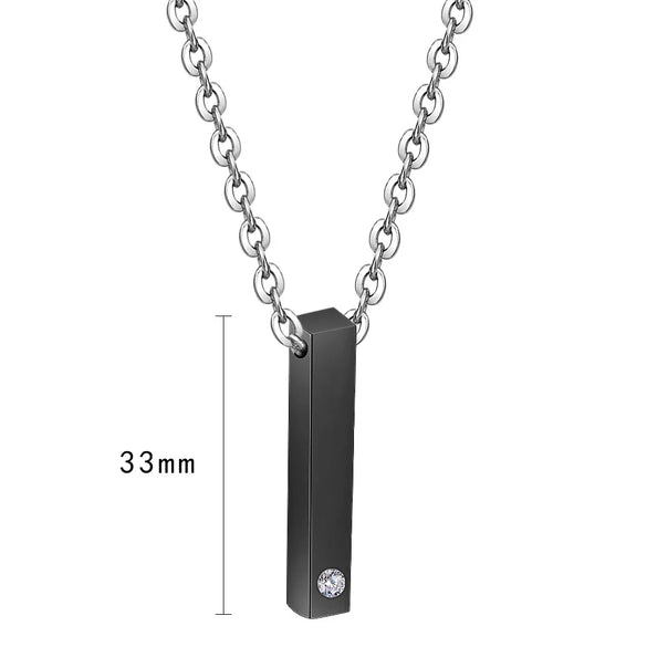 Simple Style Customization Laser Engraving 304 Stainless Steel Plating Unisex Pendant Necklace Men Pendant Necklaces