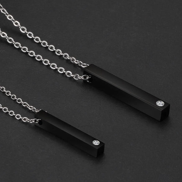 Simple Style Customization Laser Engraving 304 Stainless Steel Plating Unisex Pendant Necklace Men Pendant Necklaces