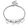 Simple Style Customization Laser Engraving Heart Shape Titanium Steel Snake Chain Bracelets In Bulk