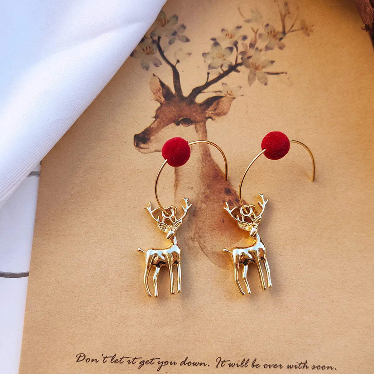 Simple Style Deer Alloy Plating Women's Drop Earrings 1 Pair