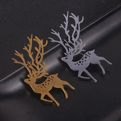 Simple Style Deer Stainless Steel Plating Unisex Brooches