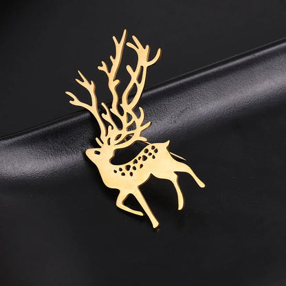 Simple Style Deer Stainless Steel Plating Unisex Brooches