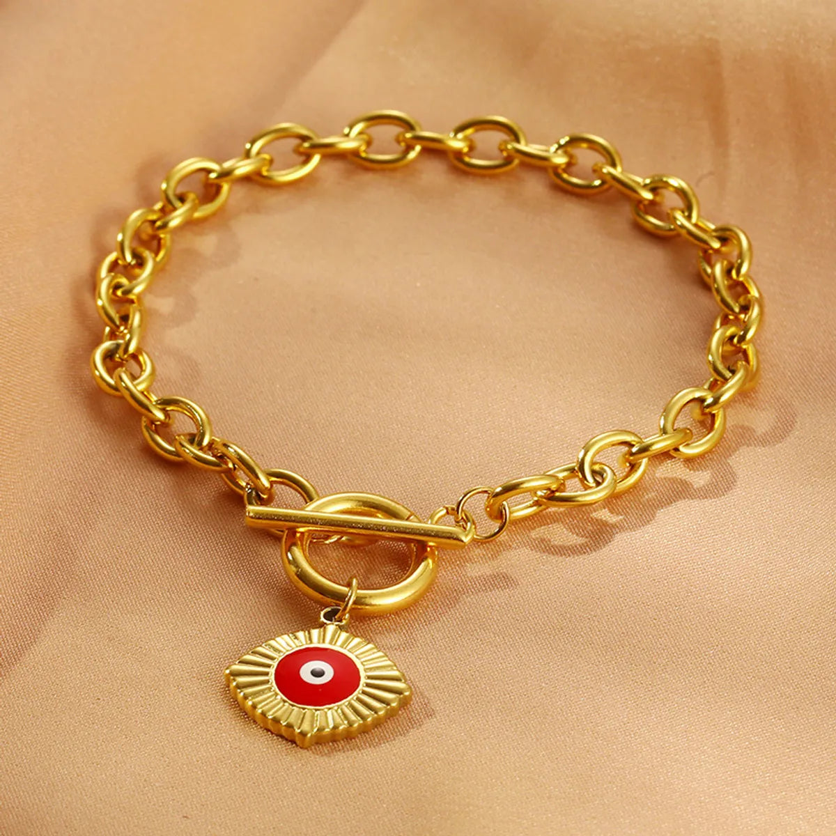 Simple Style Devil'S Eye 304 Stainless Steel 18K Gold Plated Bracelets In Bulk