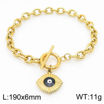 Simple Style Devil'S Eye 304 Stainless Steel 18K Gold Plated Bracelets In Bulk