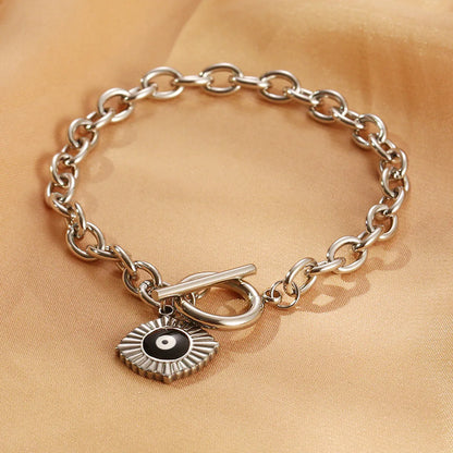 Simple Style Devil'S Eye 304 Stainless Steel 18K Gold Plated Bracelets In Bulk