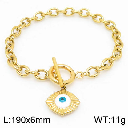 Simple Style Devil'S Eye 304 Stainless Steel 18K Gold Plated Bracelets In Bulk