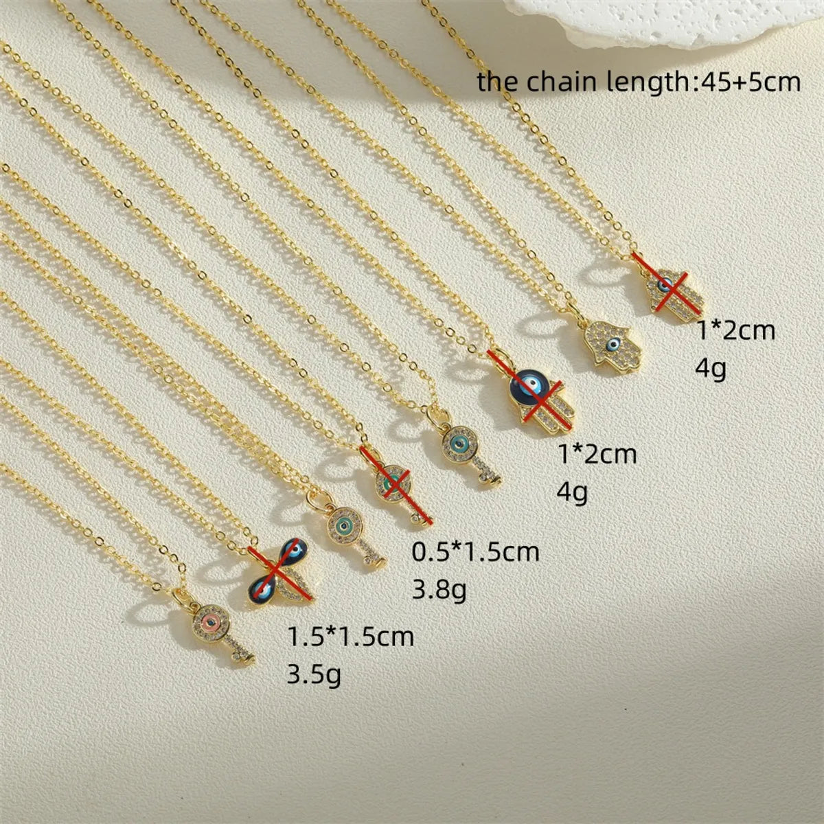 Simple Style Devil's Eye Copper Plating Inlay Zircon 14k Gold Plated Pendant Necklace