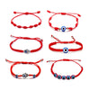 Simple Style Devil'S Eye Palm Glass Rope Unisex Bracelets
