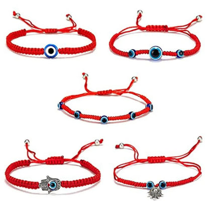 Simple Style Devil'S Eye Palm Glass Rope Unisex Bracelets