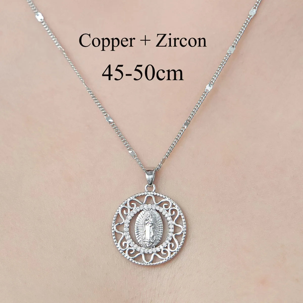 Simple Style Devil'S Eye Star Flower Copper Plating Inlay Zircon Pendant Necklace