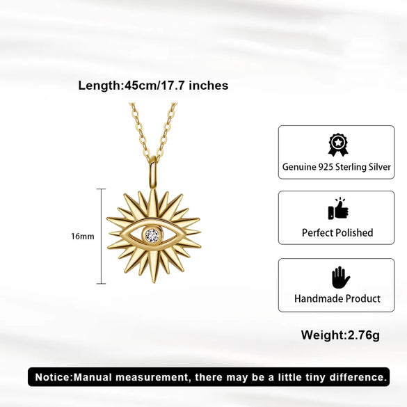 Simple Style Devil's Eye Sterling Silver Plating 14k Gold Plated Silver Plated Pendant Necklace