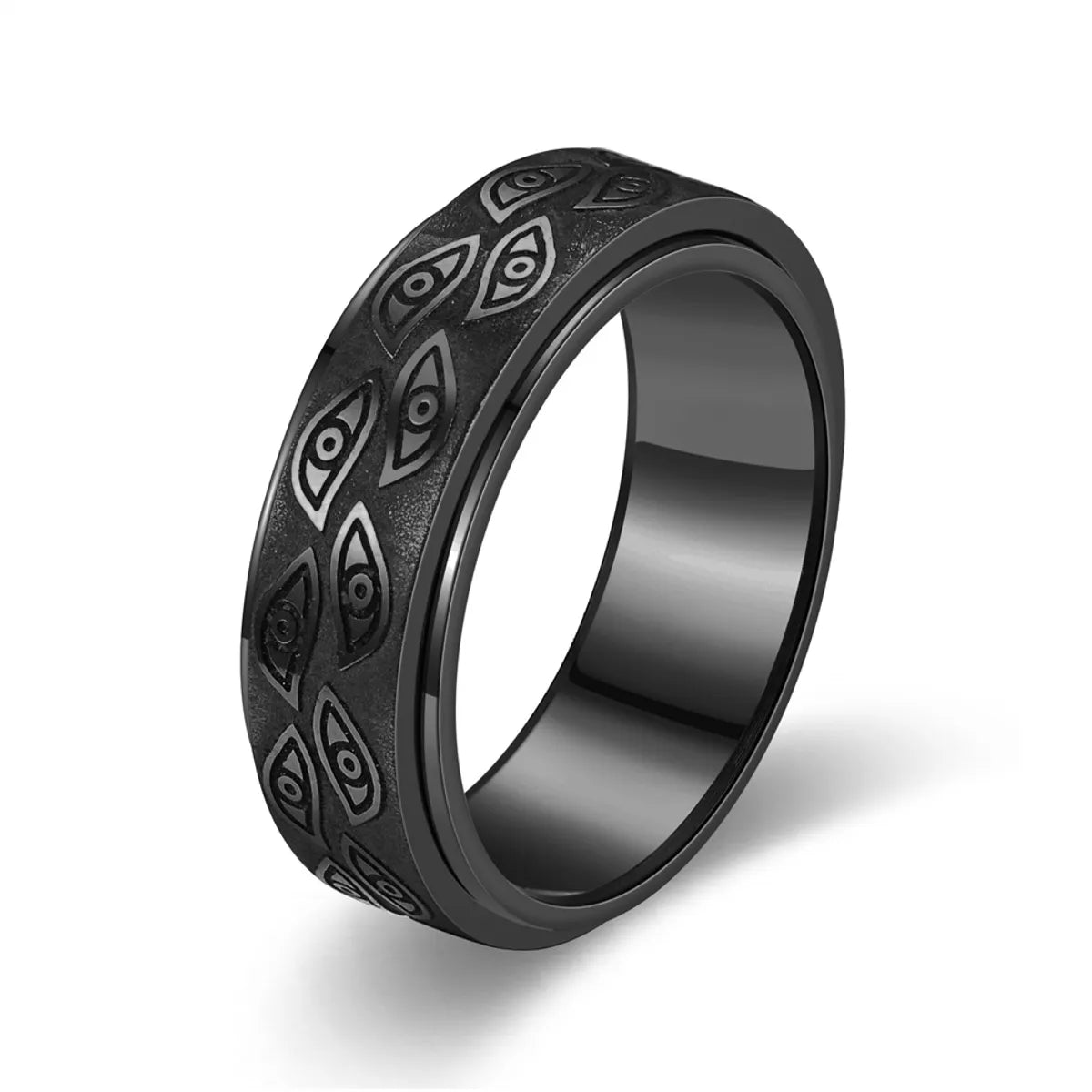 Simple Style Devil'S Eye Titanium Steel Couple Rings