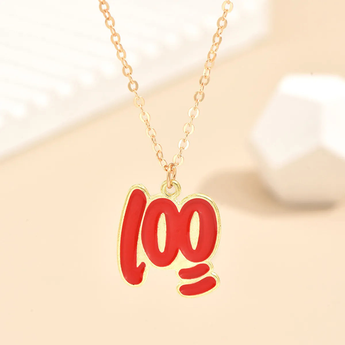 Simple Style Doctoral Cap Letter Rainbow Alloy Enamel Plating Women'S Pendant Necklace