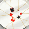 Simple Style Doctoral Cap Letter Rainbow Alloy Enamel Plating Women'S Pendant Necklace