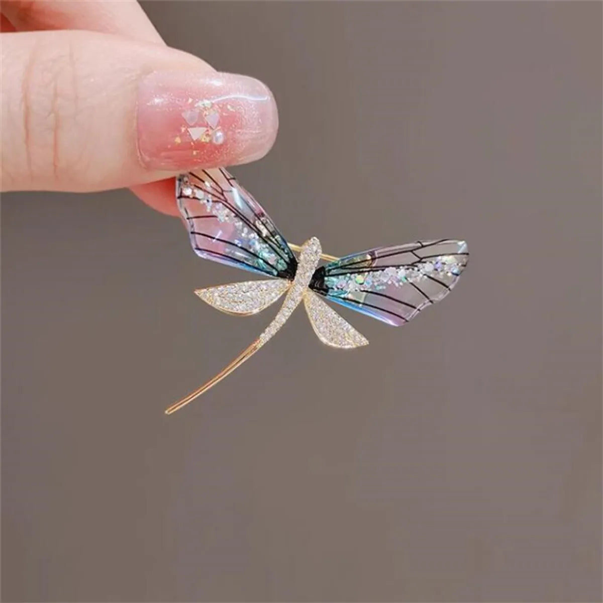 Simple Style Dragonfly Alloy Plating Inlay Acrylic Rhinestones Women'S Brooches